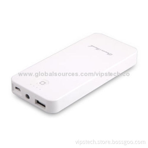 6,000mAh MP3 Player Charger, Li-polymer Battery, Transparent Crystal Design, High-efficiency Torch